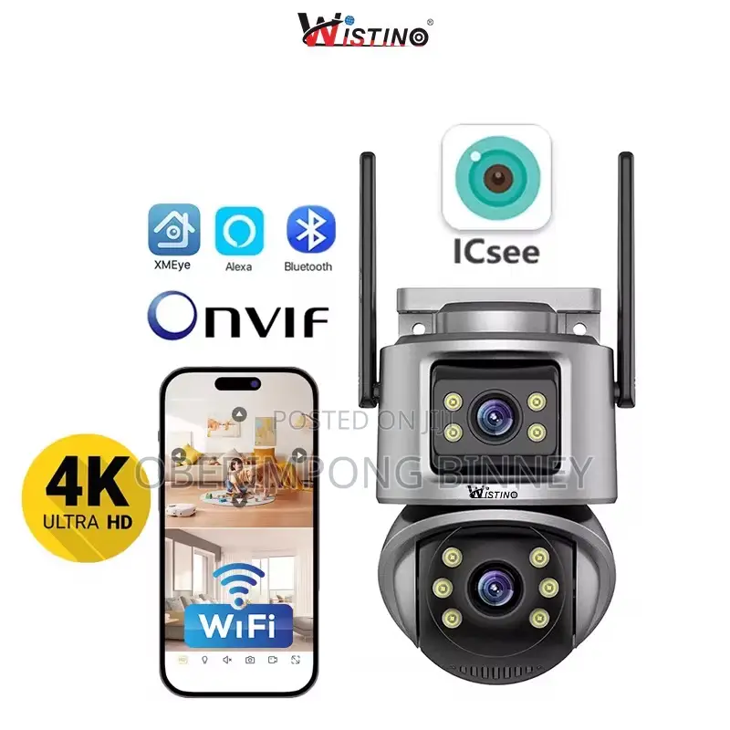 Camera Wifi Camera 8mp Icsee Stand Alone Dual Lens