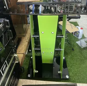 Glass Acrylic Pulpit With A Green Central Panel.