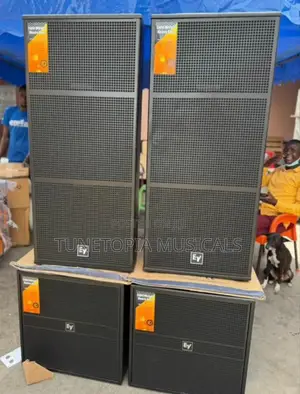 Ev Full Range And Single Bass Speakers With Amplifier Rack Set