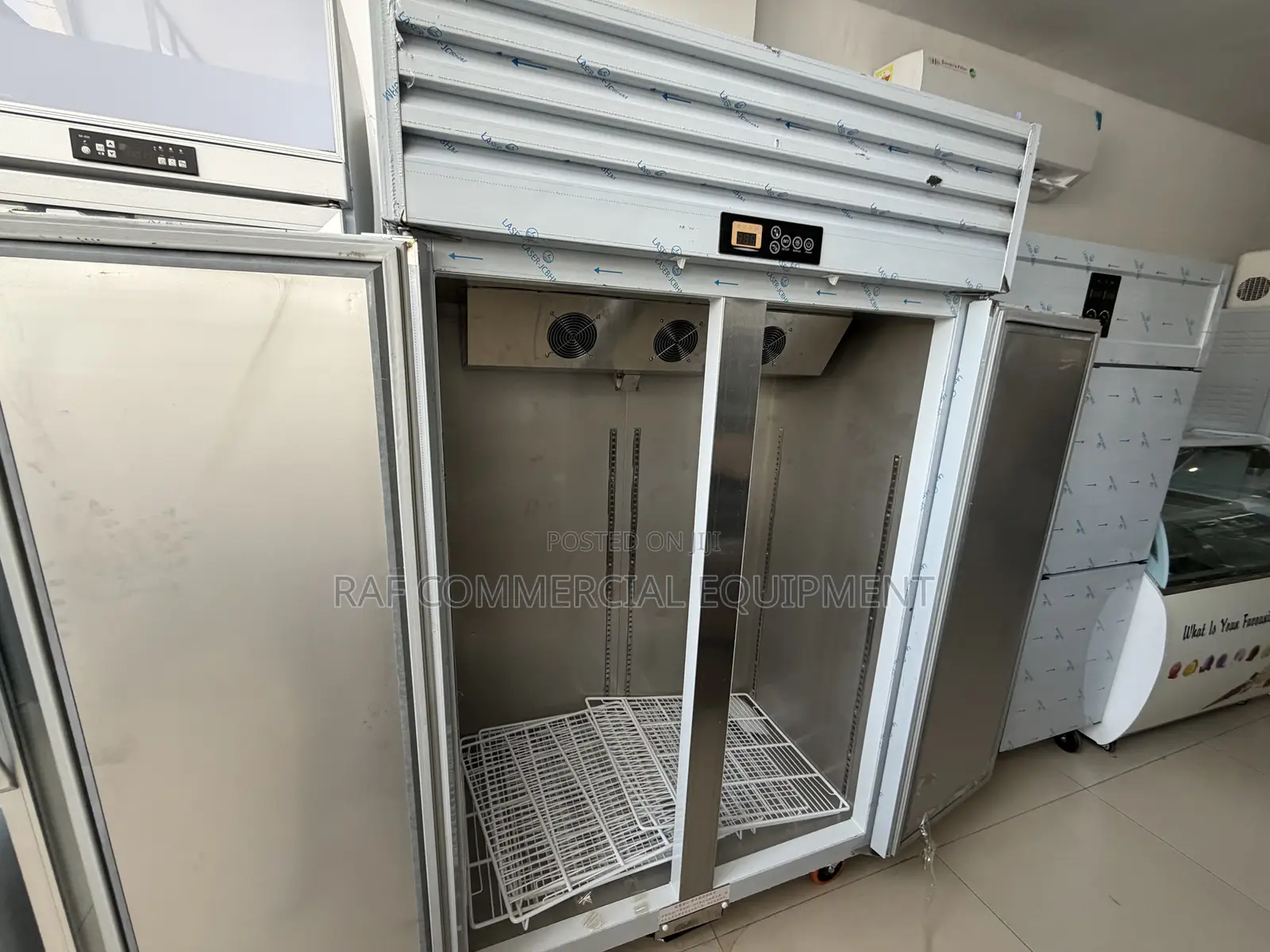 Commercial Double Door Stainless Steel Fan Cooling Freezer