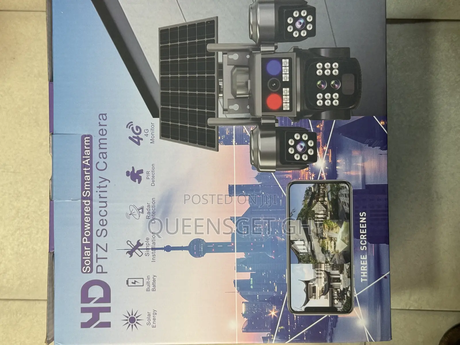 3 Lens 4g Solar CCTV Surveillance PTZ Security Camera Takes Sim Card