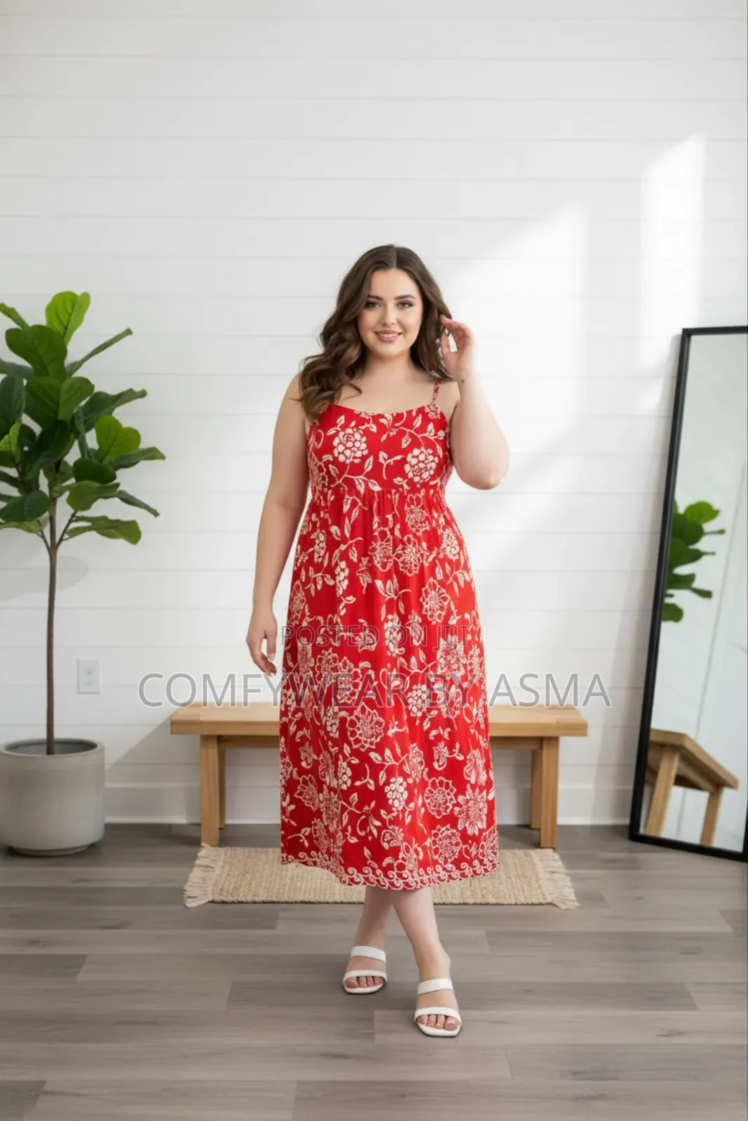 Red Floral Dress (Multiple Sizes Valentines