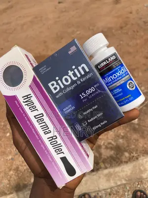 Hair Growth Strength Kit – Topical + Biotin Collagen + Derma Roller