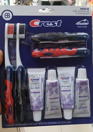 Crest Travel Kit Toothpaste and Toothbrush, 8pcs