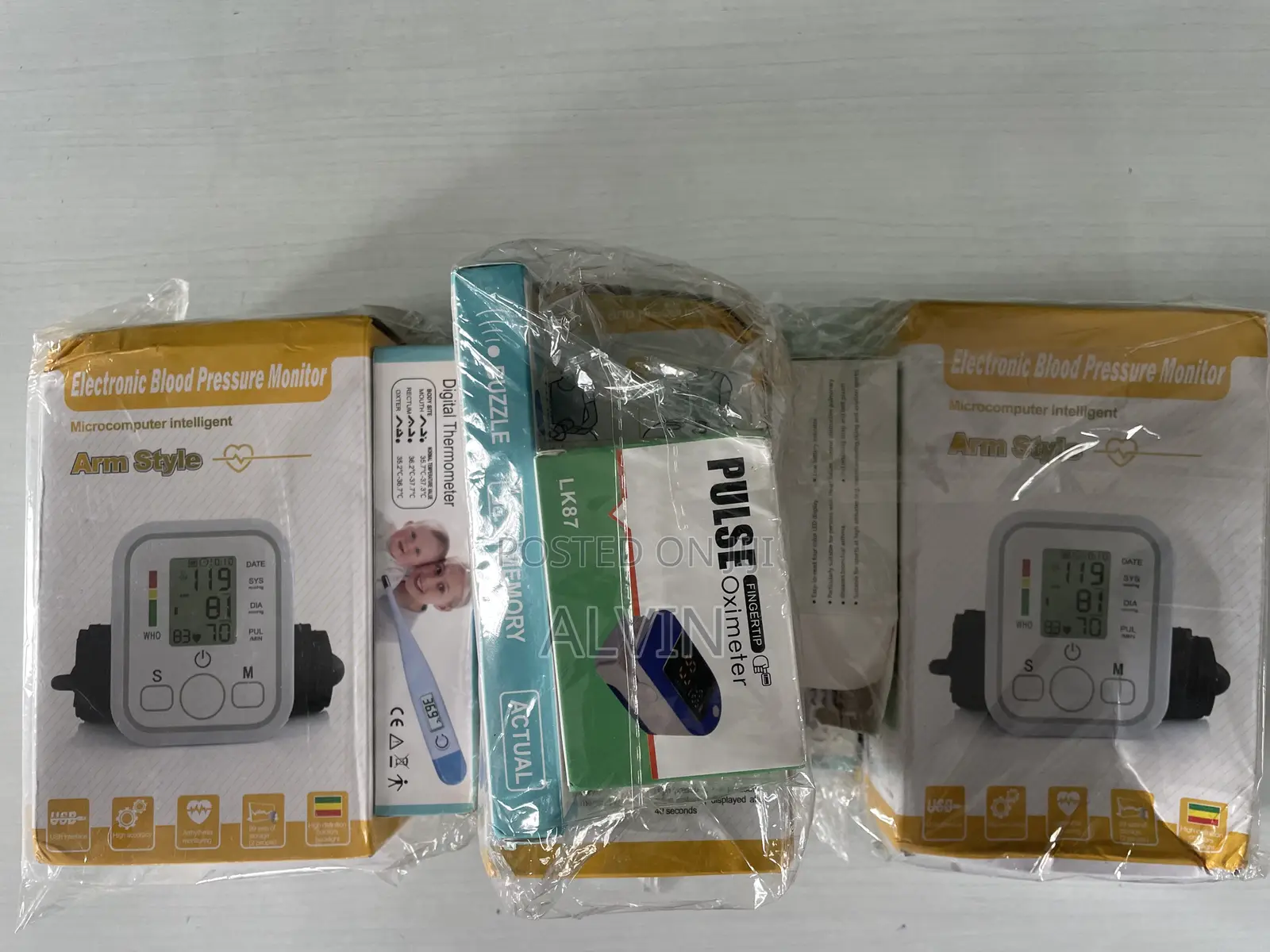 3 In 1 Set. Blood Pressure Machine , Pulse Oximeter Thermometer
