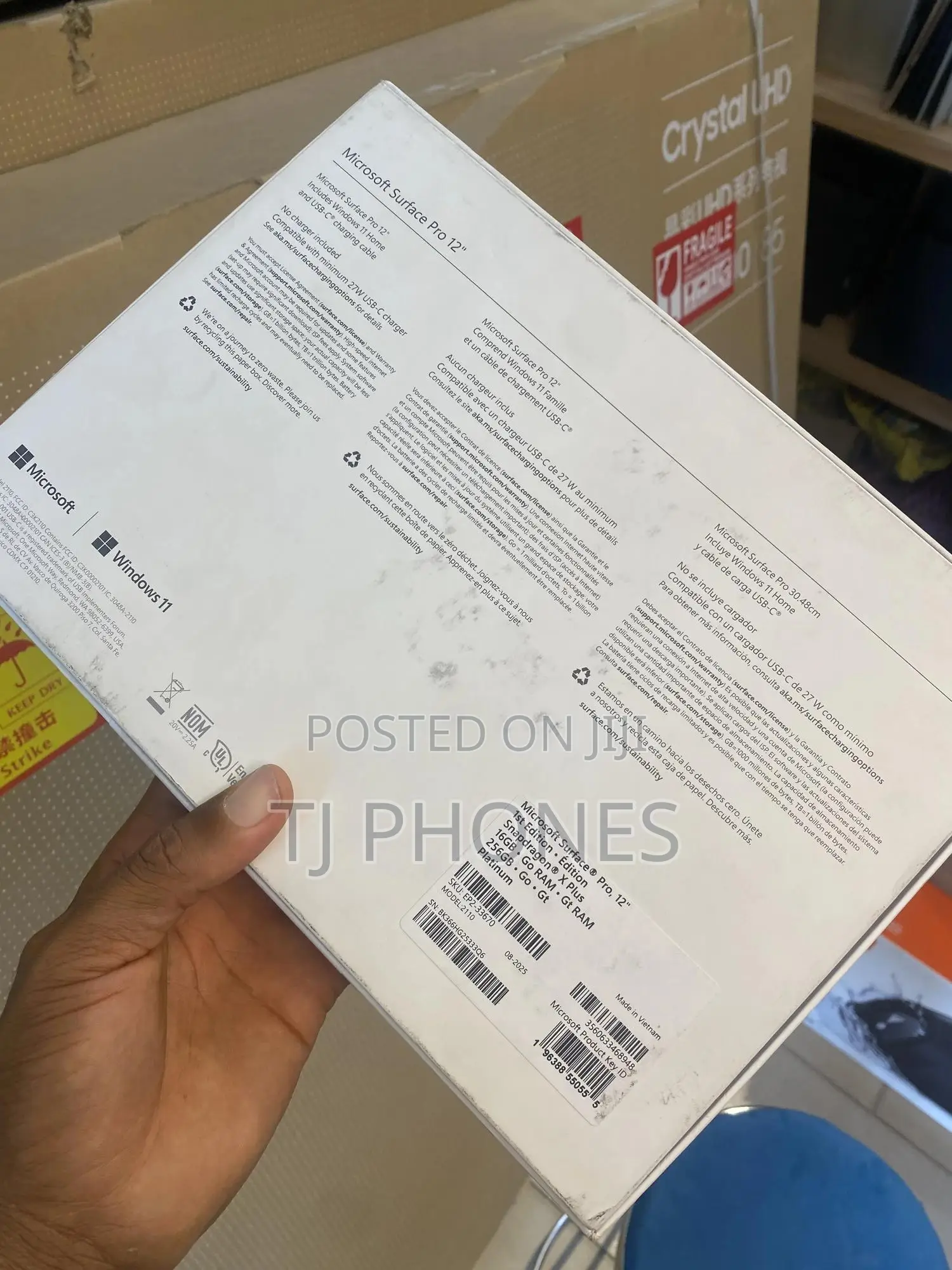 New Laptop Microsoft Surface Pro Copilot+ PC 12 16GB SSD 256GB