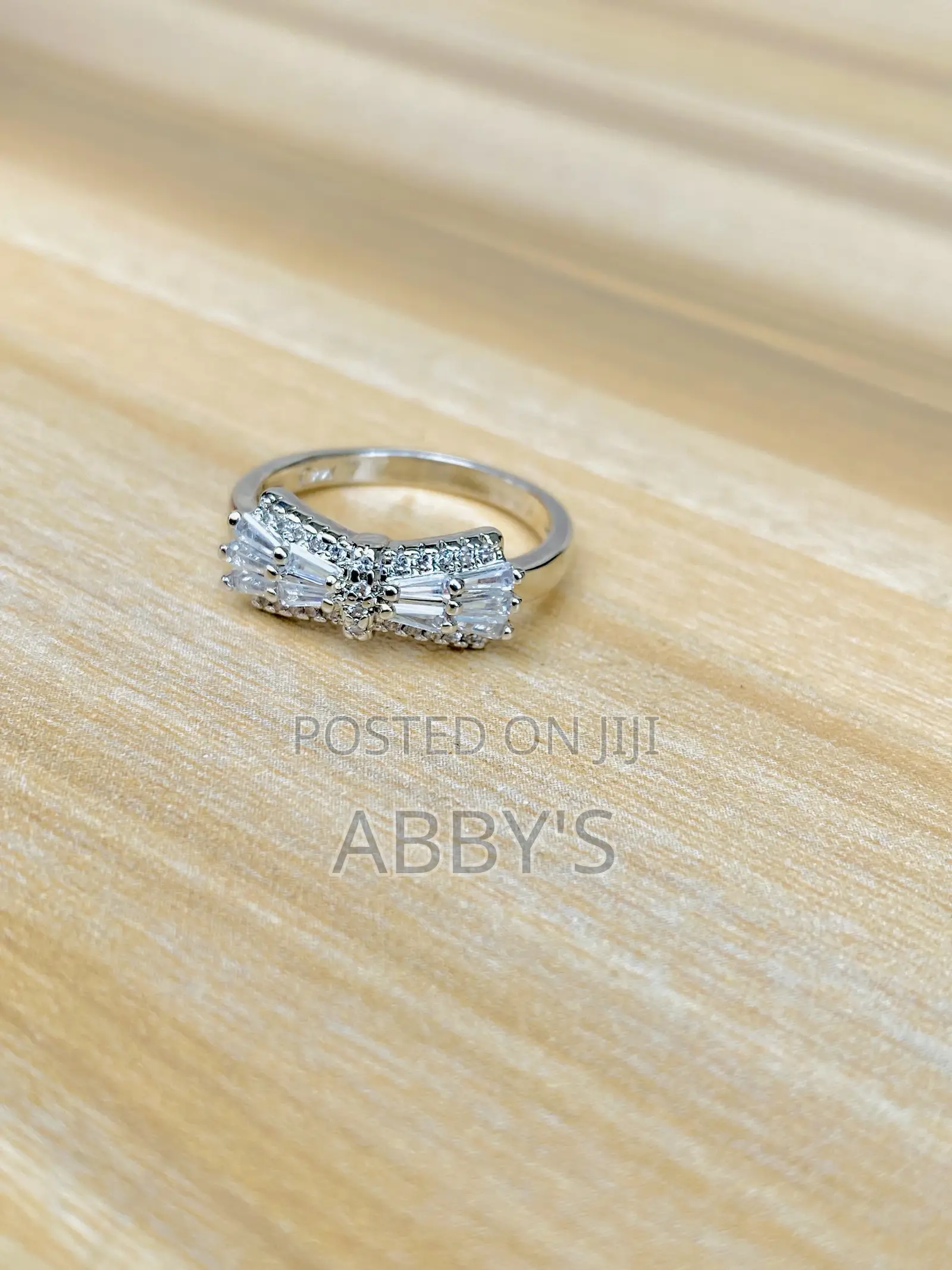 Bow Shape Silver Promise Ring