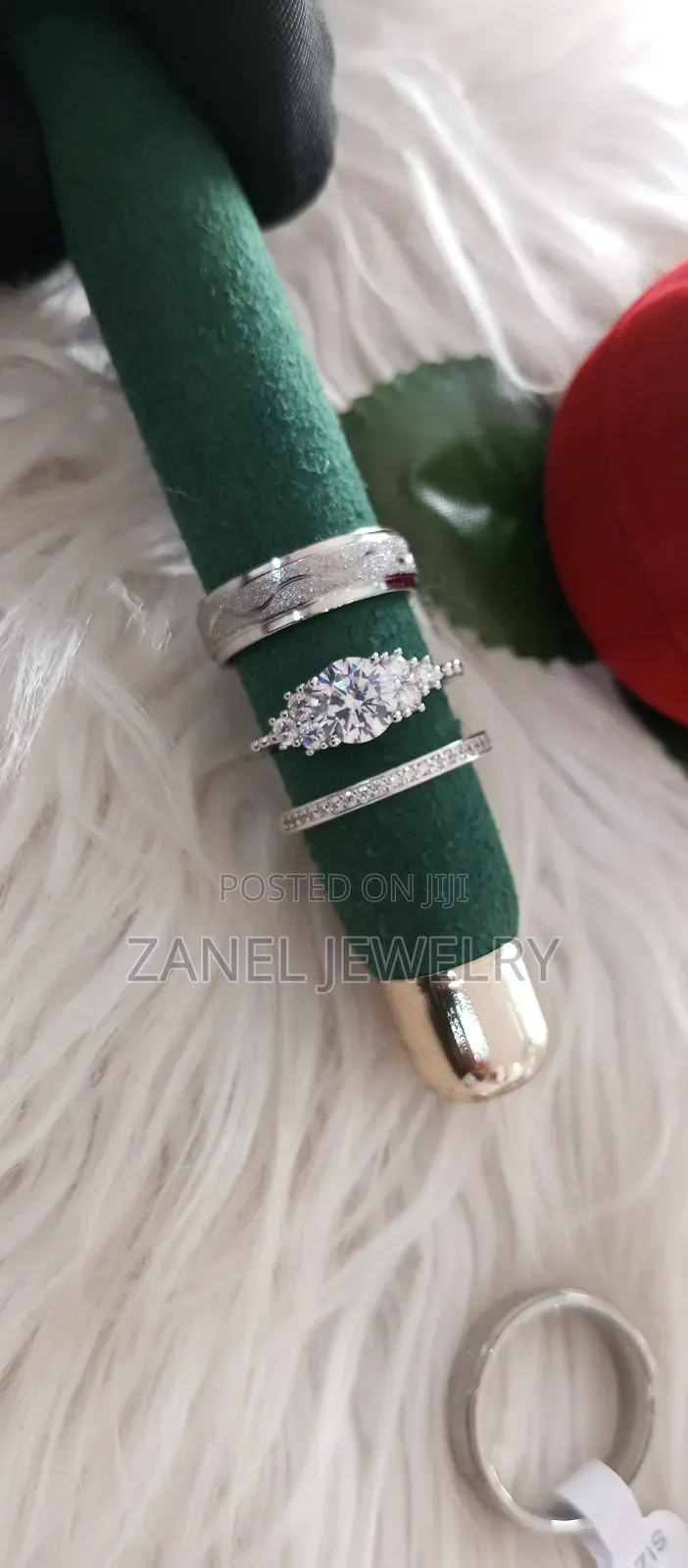 Pure Sterling Silver Couple Bands(Male Band Included)