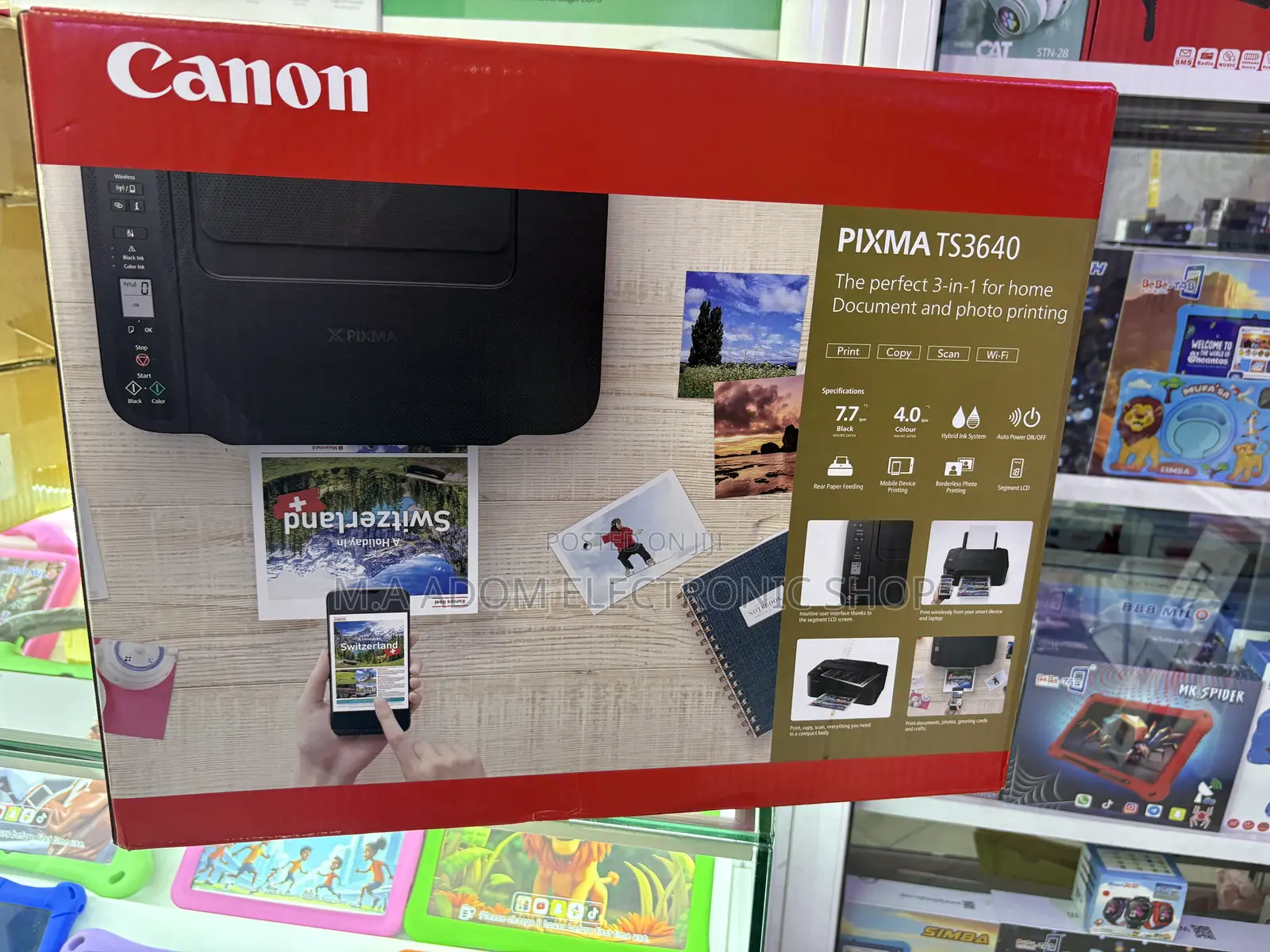 Canon Pixma Ts3640 Wireless Colour All-in-One Inkjet Photo Printer,