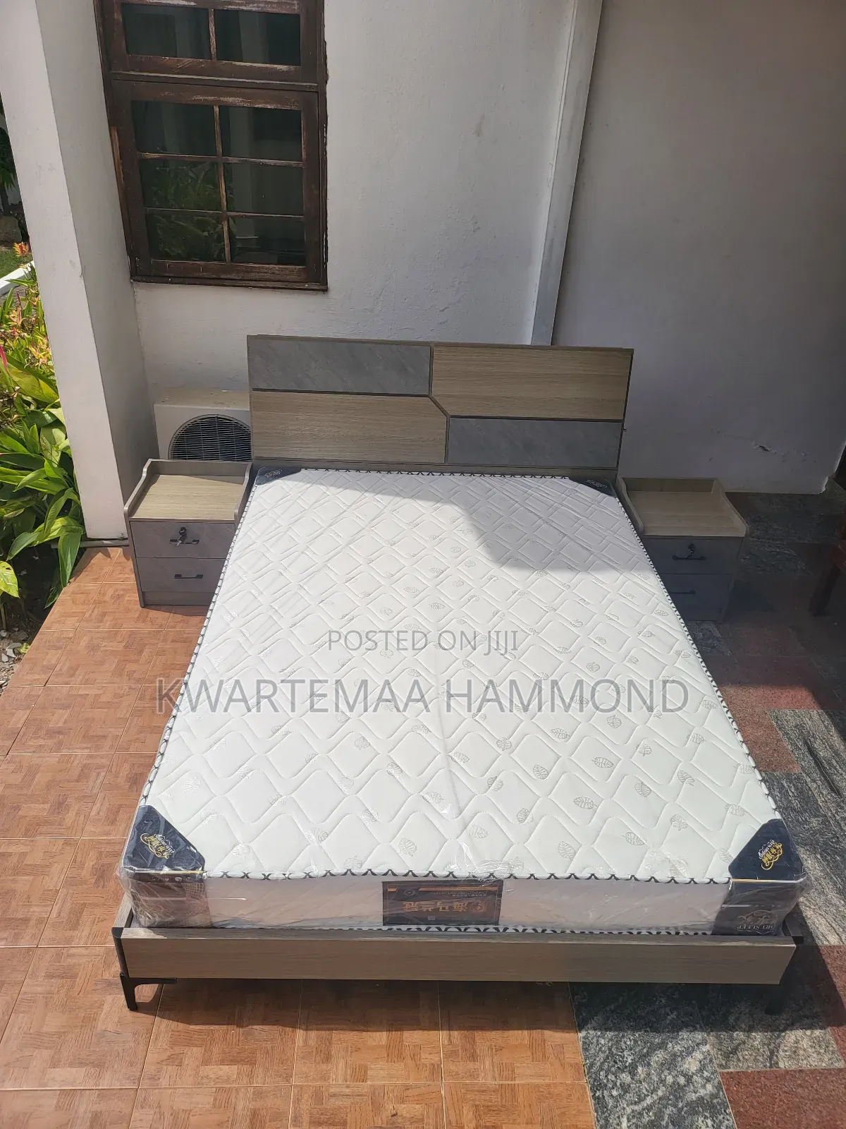 Double Bed With Bedside Cupboards and Orthopedic Mattress ( Imported)