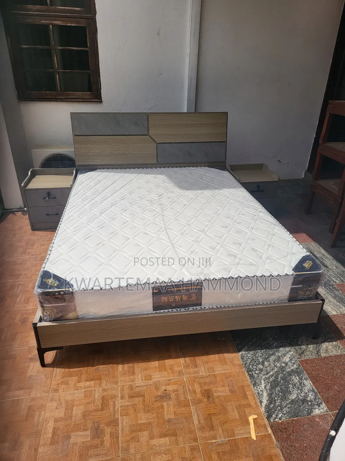 Double Bed With Bedside Cupboards and Orthopedic Mattress ( Imported)