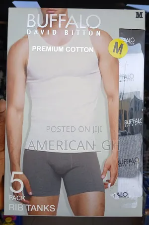 Buffalo Premium Cotton Rib Tank, 5 Pieces(M)