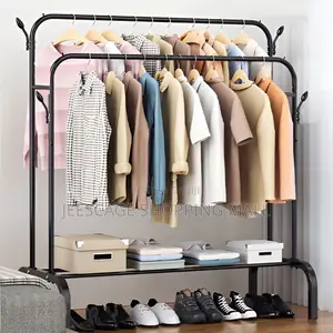 Double-rail Clothes Rack, Multifunctional Heavy-duty Garment Rack