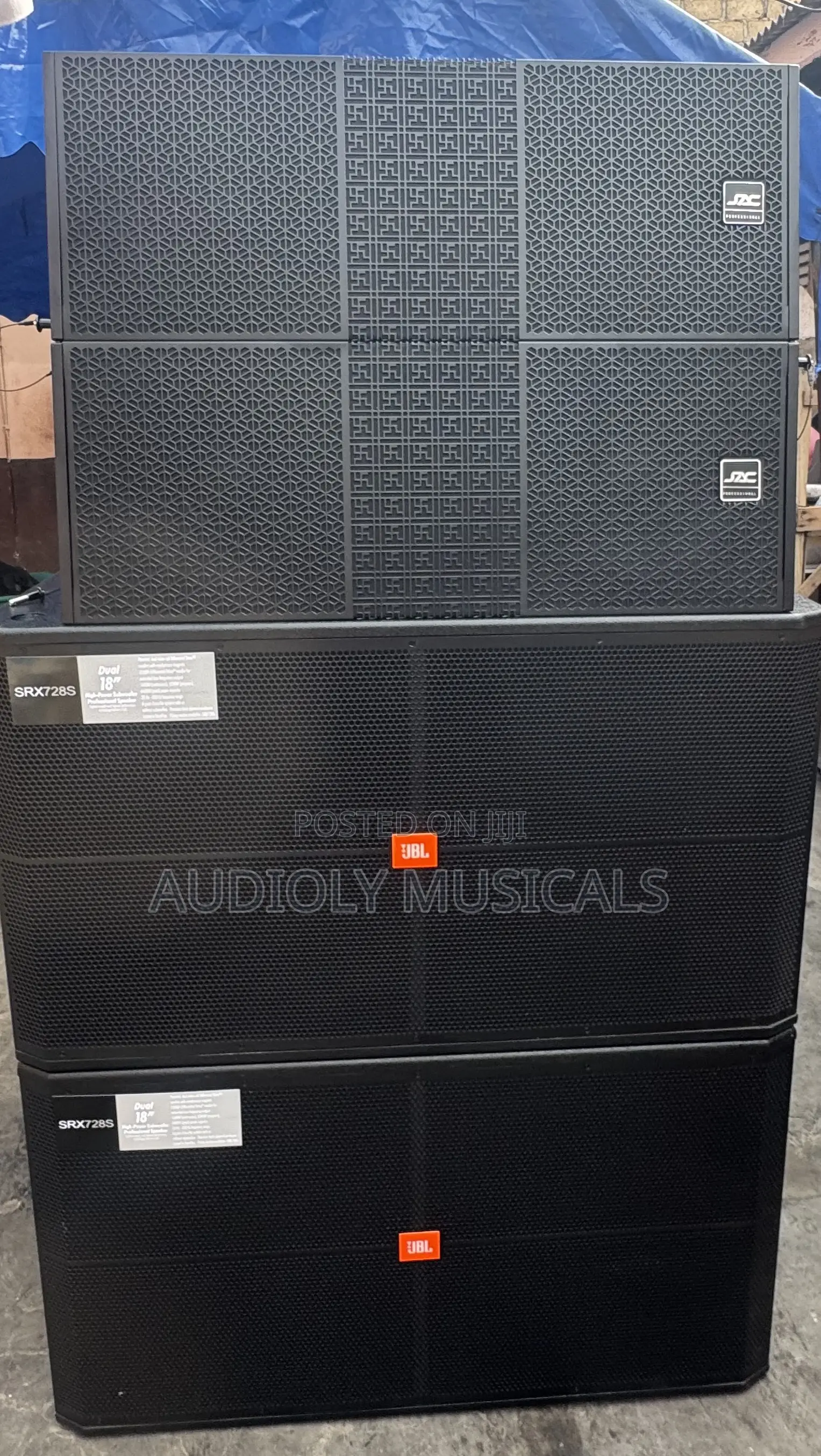 Pair of Double Bass Speaker (Jbl) and Pair of Line Arrays