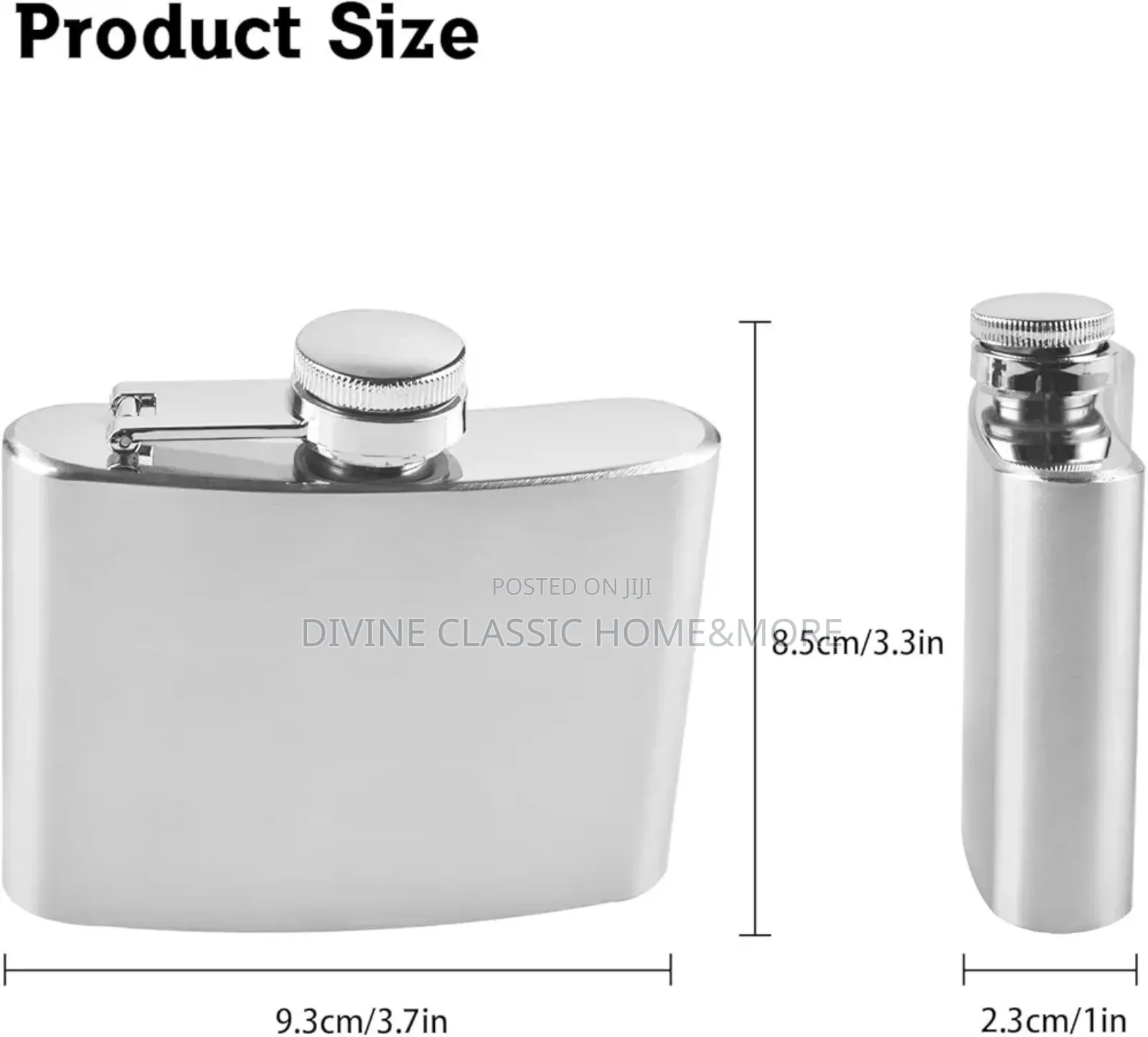 Cilio Stainless Steel Hip Flask (4 Oz)