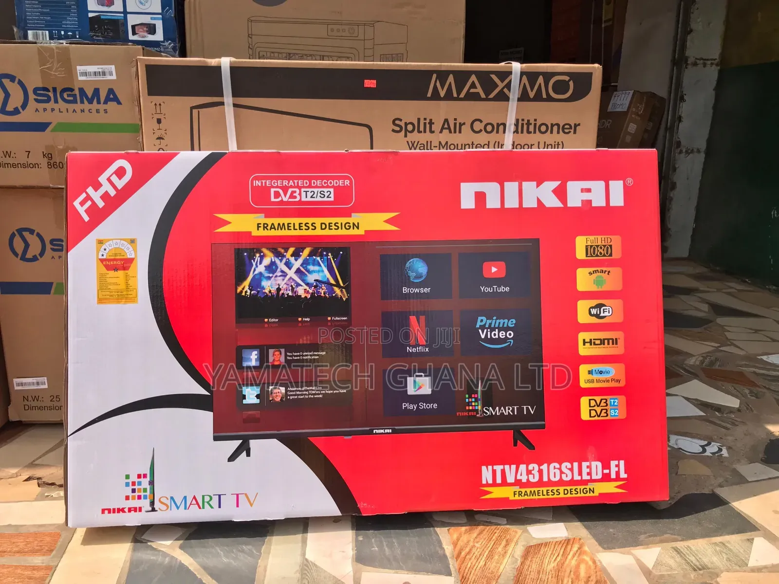 Flameless Design Nikai Fhd 43inch Smart Tv With Wifi