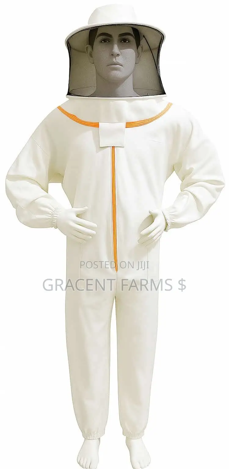 2-Zipper Off-White Cowboy Style Beekeepers' Jumpsuit