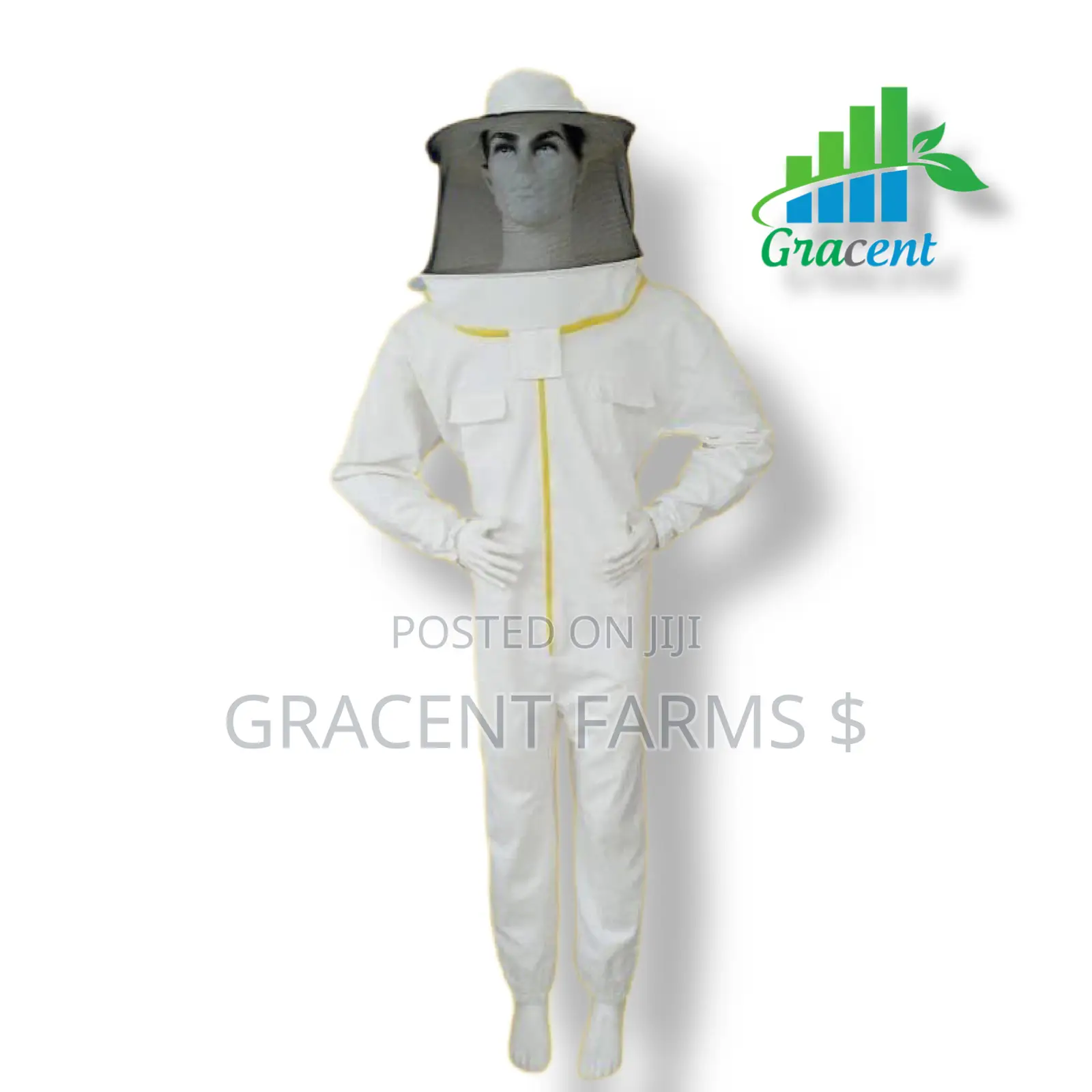 2-Zipper Off-White Cowboy Style Beekeepers' Jumpsuit