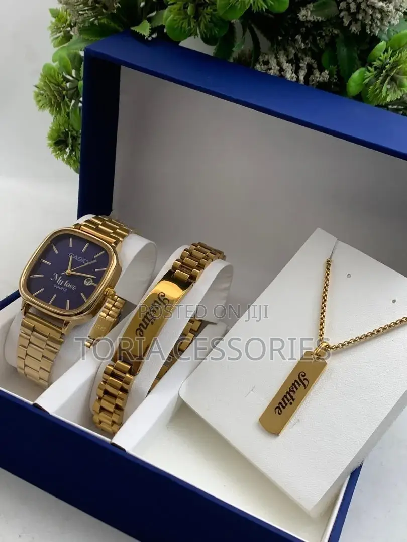 Customized Men Set With Bracelet, Watch and Necklace ( All Customized)
