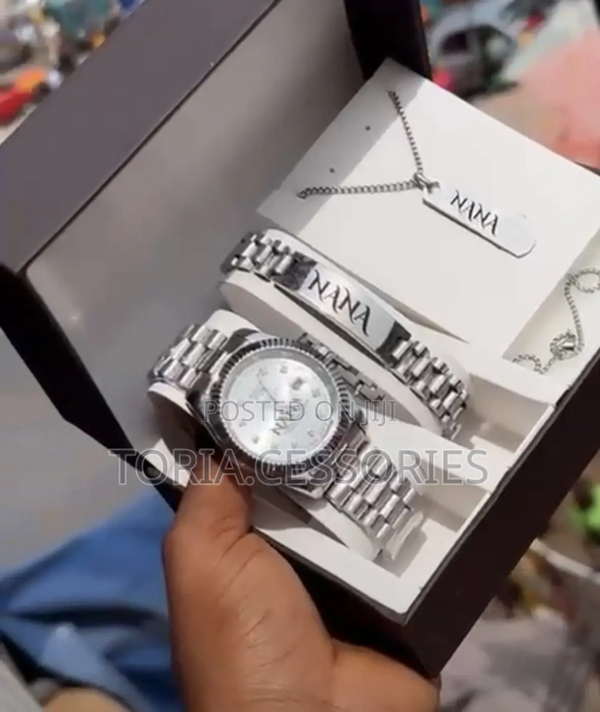 Customized Men Set With Bracelet, Watch and Necklace ( All Customized)