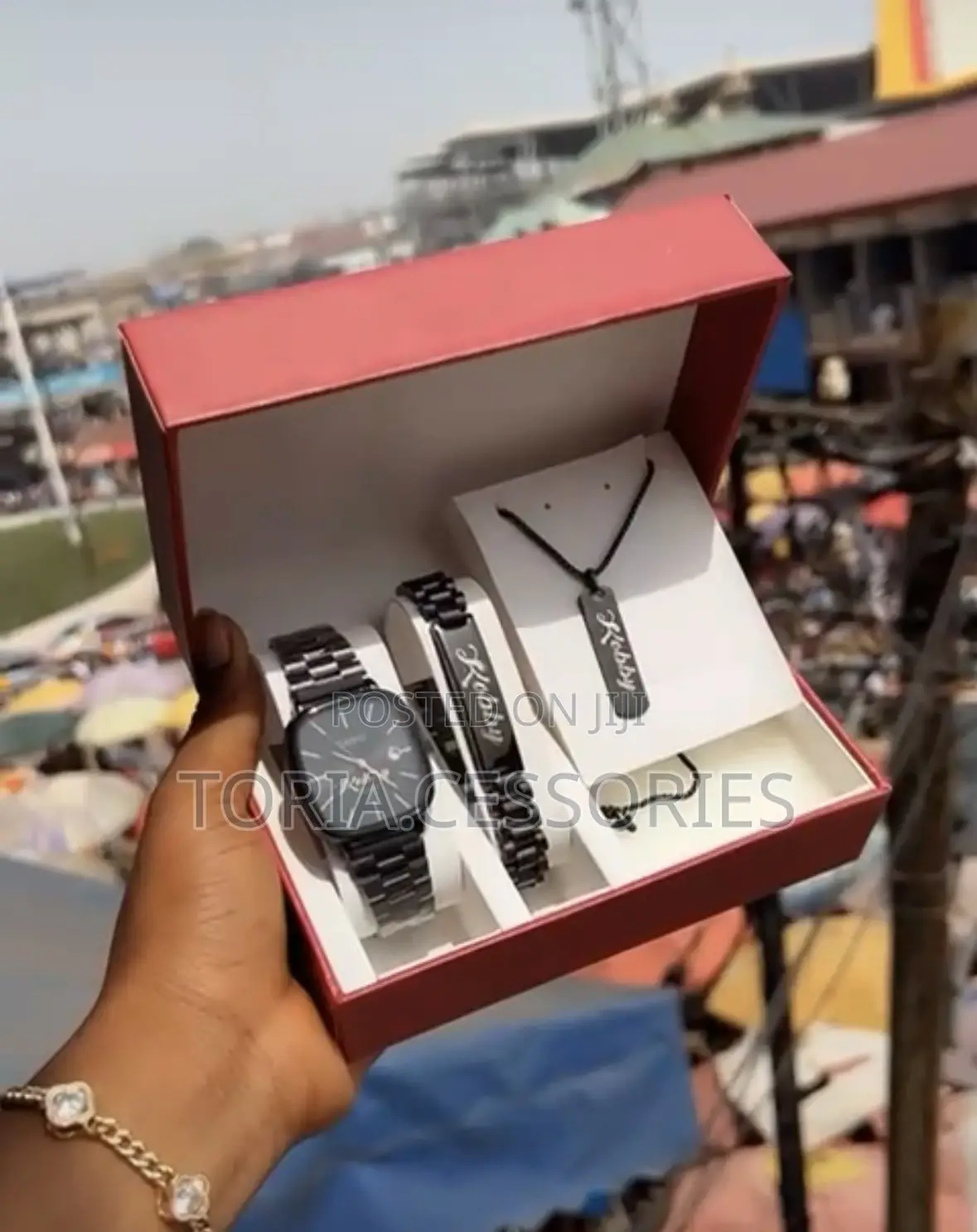 Customized Men Set With Bracelet, Watch and Necklace ( All Customized)