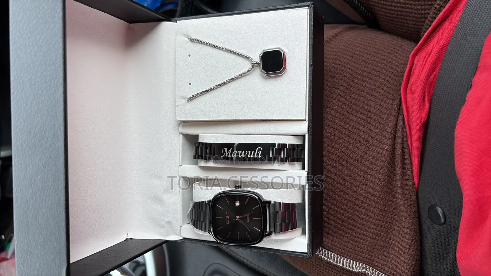 Customized Men Set With Bracelet, Watch and Necklace ( All Customized)