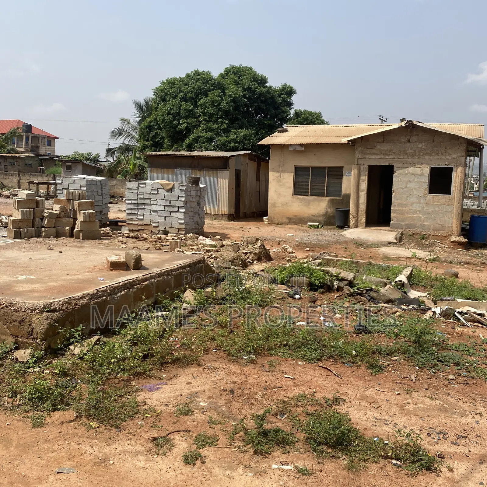 60x80 Land With 2 Bedrooms Structure on at Pantang Nyamekrom