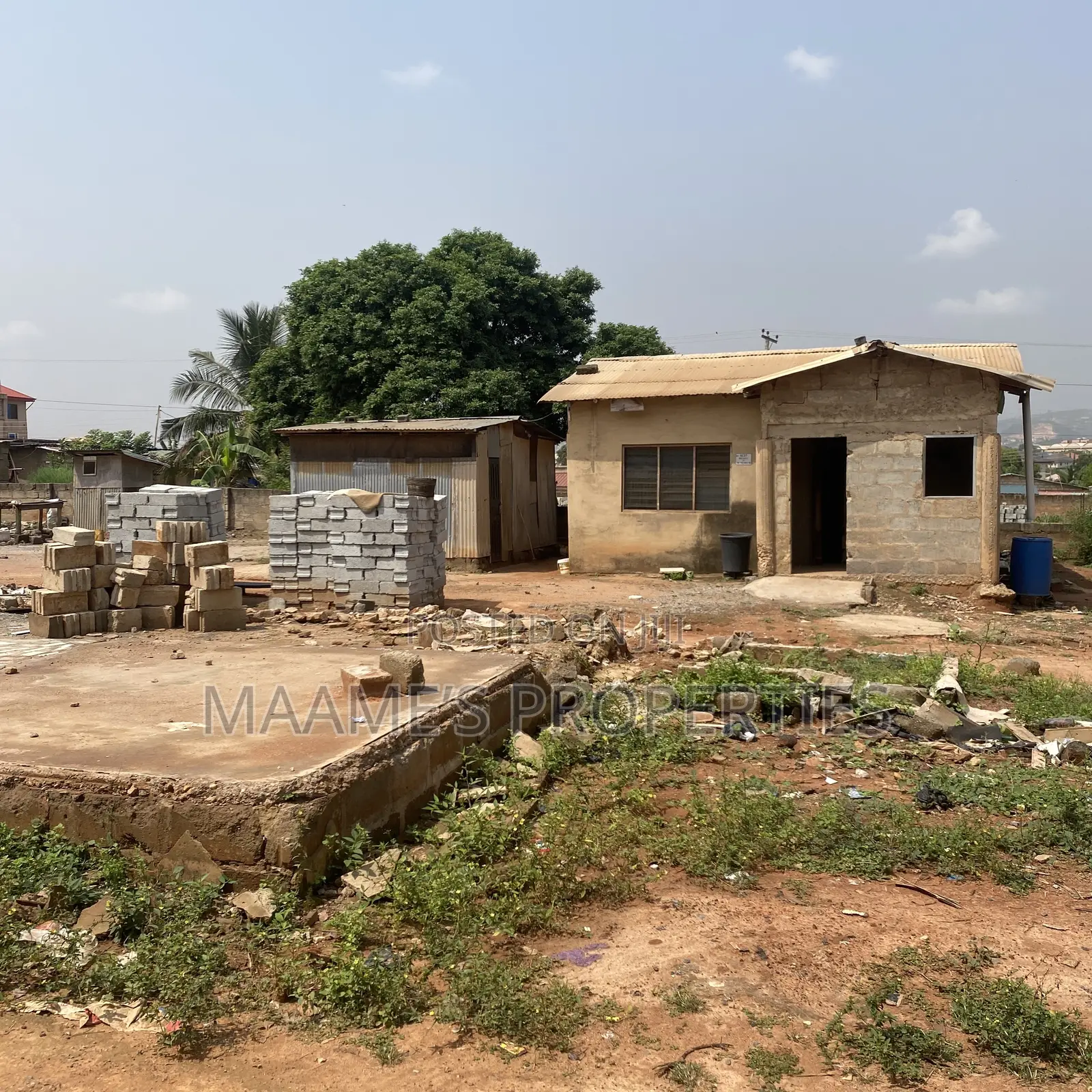 60x80 Land With 2 Bedrooms Structure on at Pantang Nyamekrom