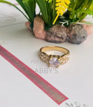 Premium Zirconia Gold Engagement/Promise Ring