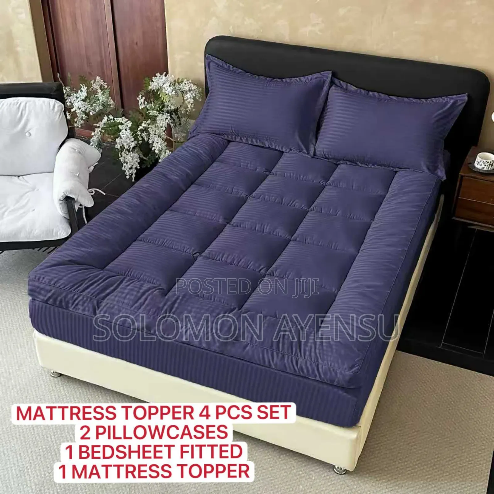 Quality White,Thick Mattress Topper Set , It Is a 4-Piece Set