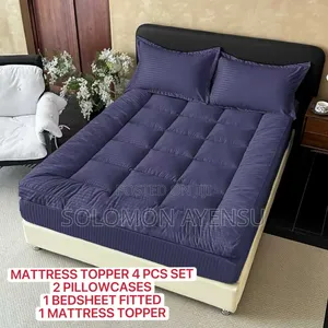 Quality White,Thick Mattress Topper Set , It Is a 4-Piece Set