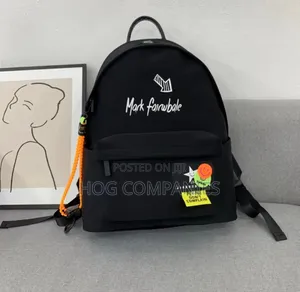 Black Pu Mark Fairwhale Backpack.
