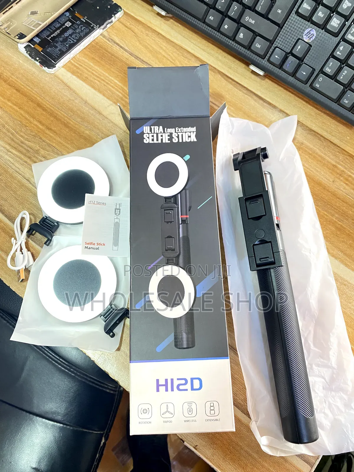 Long Selfie Stick With Light