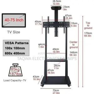 Lovely Mobile Tv Stand 32-75 Inches