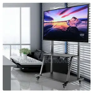 Smooth and Adjustable 32 to 75 Inch Mobile Tv Trolley