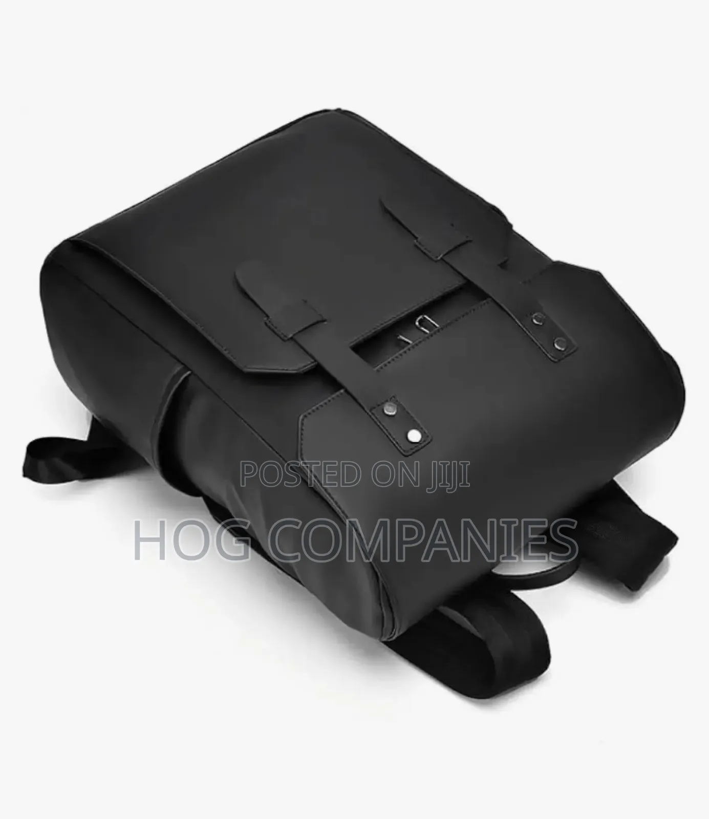 Quality Premium Black Waterproof Pu Leather Laptop Backpack