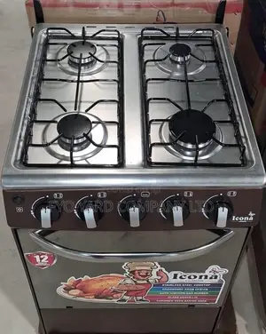Uk Brand Icona 4 Burner Auto Ignition Oven and Grill Gas Cooker