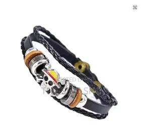 One Piece Straw Hat Leather Bracelet