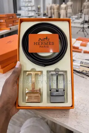 Hermes Leather Belt With Multiple Buckles