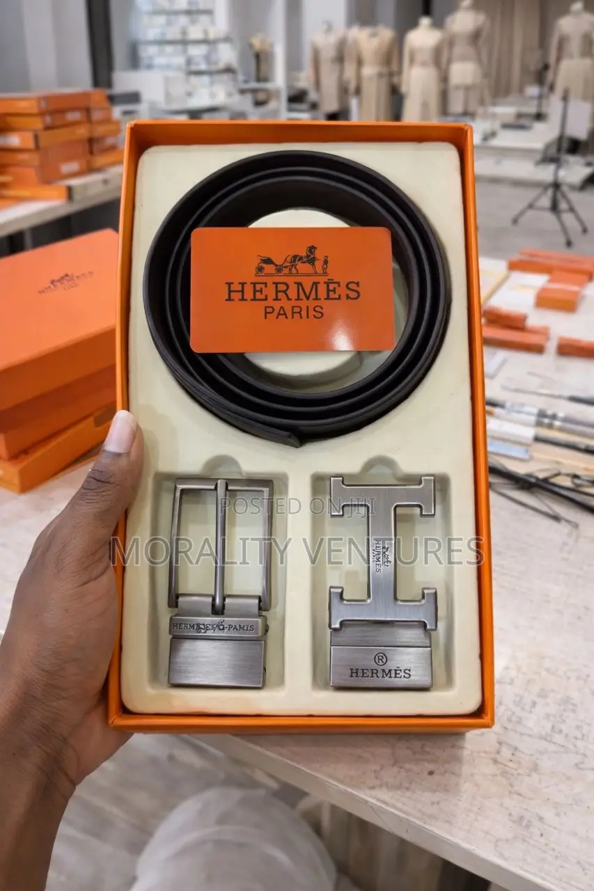 Hermes Leather Belt With Multiple Buckles