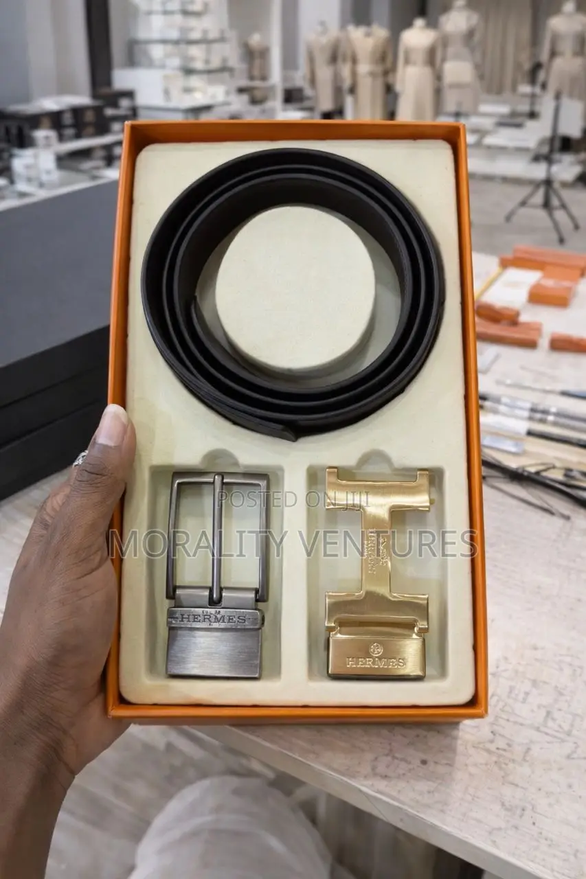 Hermes Leather Belt With Multiple Buckles