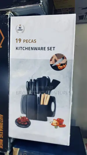 19 Pieces Silicon Kitchenware With Chopping Board Set Medium Size