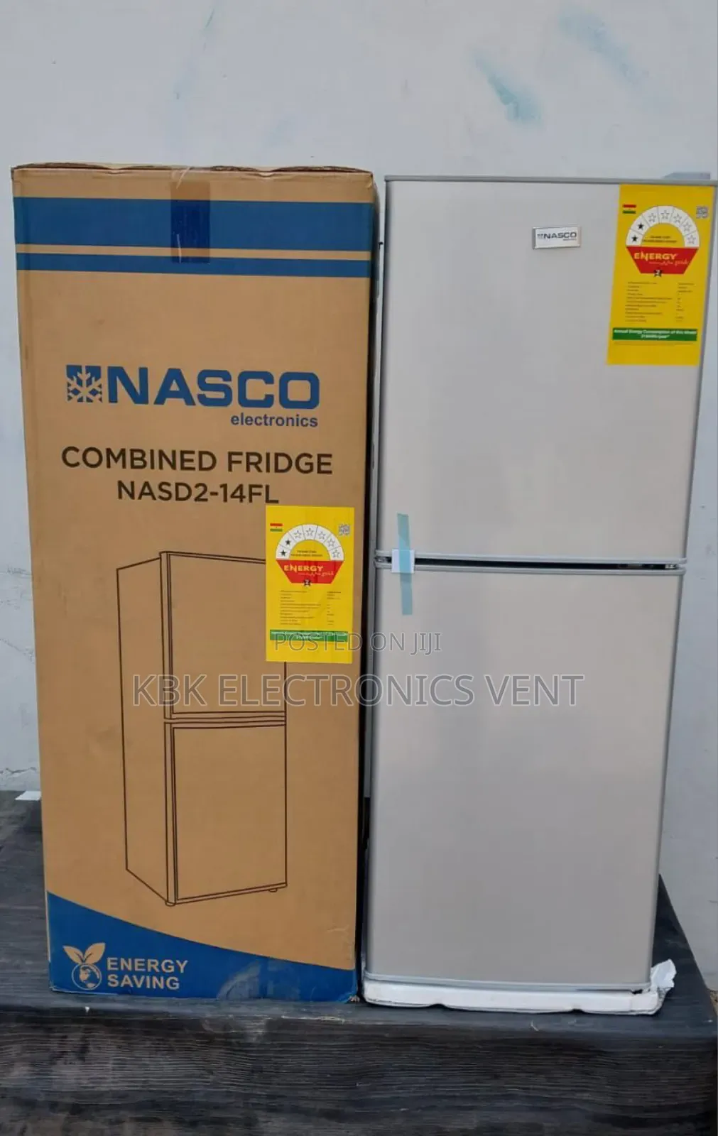 Nasco 116ltr Nasd214fl Double Door Fridge Bottom Freezer