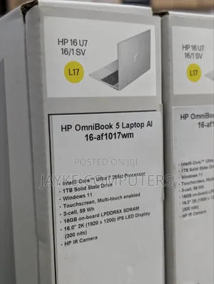 New Laptop HP OmniBook 5 16" 16GB Intel Core Ultra 7 SSD 1T
