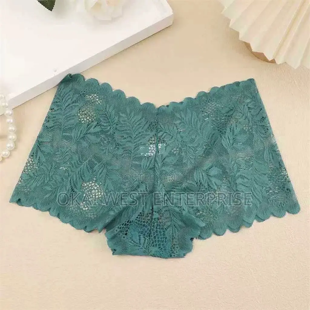Elegant Mesh Lace Women's Mid-waist Briefs - Stylish Breathable Com