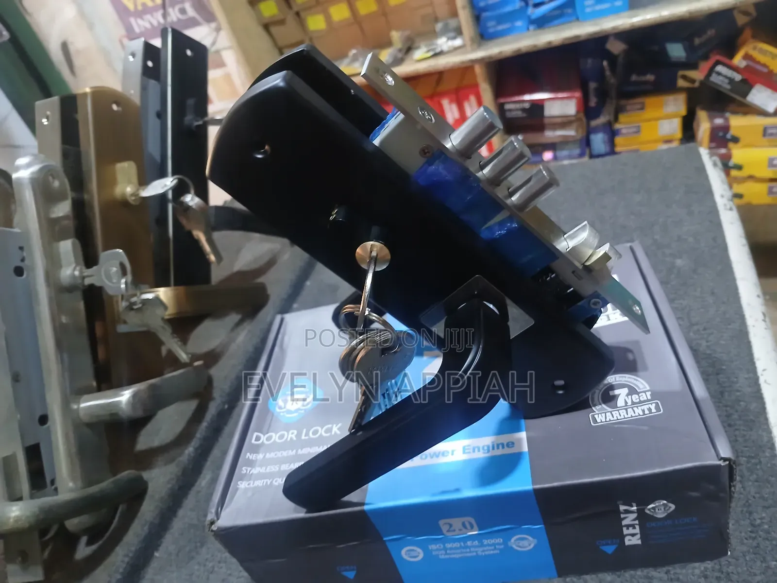 Black Renz Toilet Lock