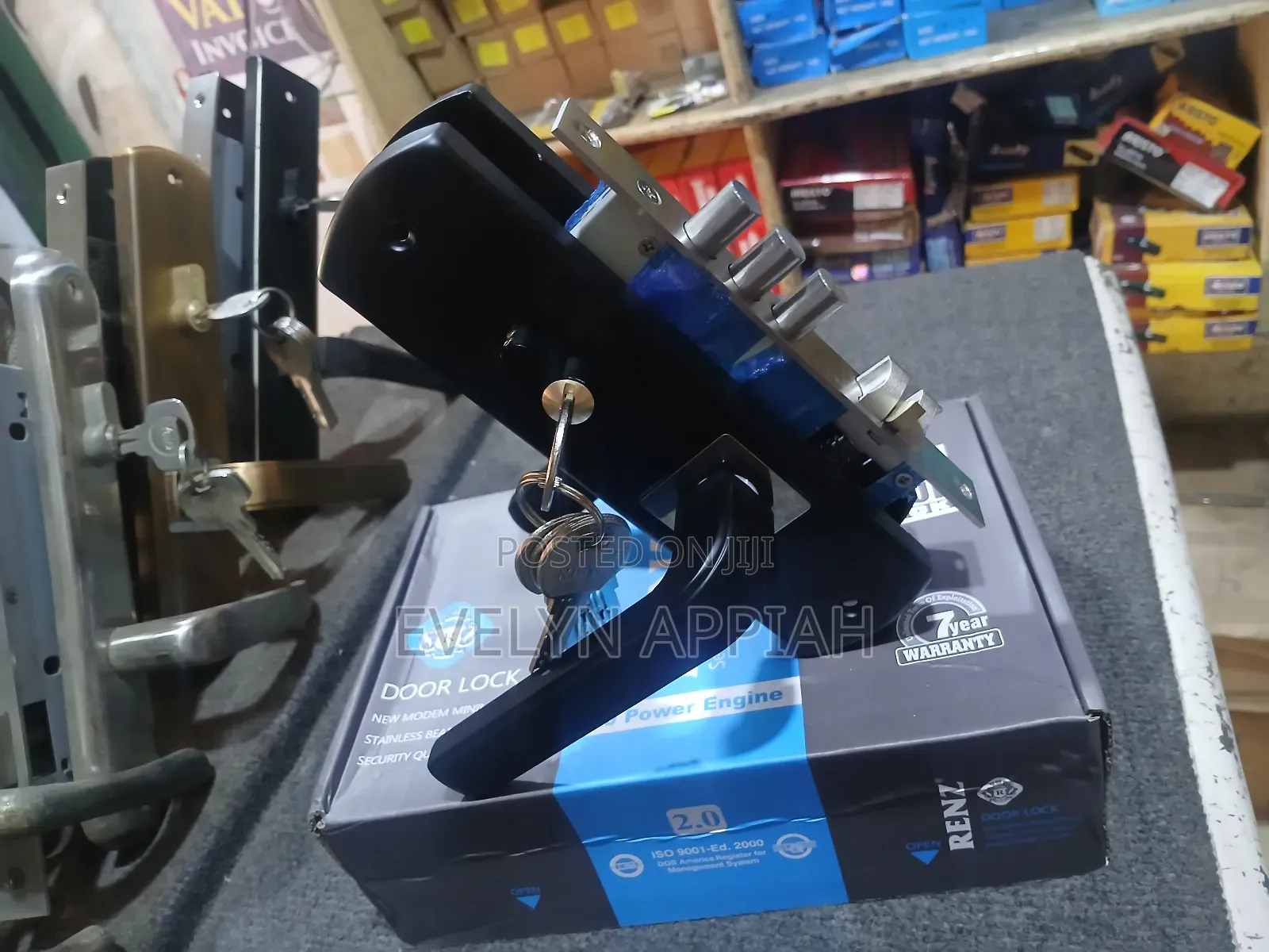 Black Renz Toilet Lock