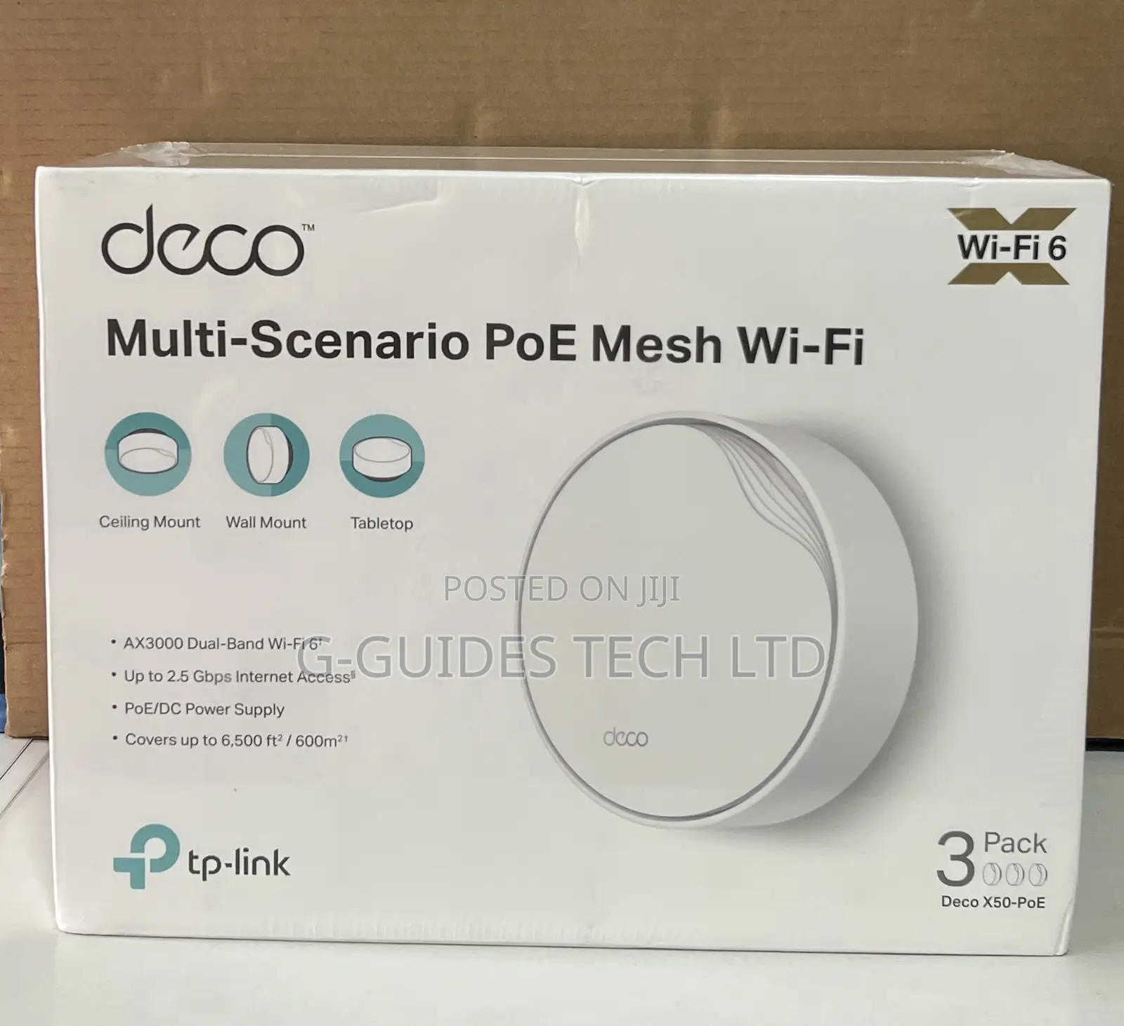 Tp-Link Deco X50-Poe Ax3000 Whole Home Mesh Wi-Fi 6 System (3-Pack)