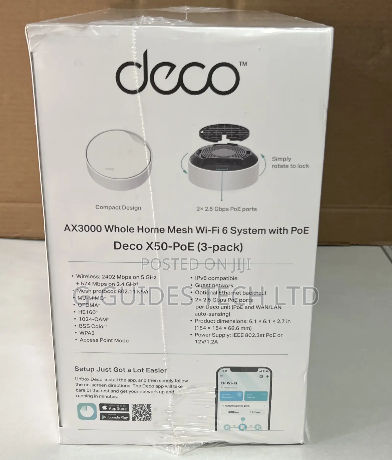 Tp-Link Deco X50-Poe Ax3000 Whole Home Mesh Wi-Fi 6 System (3-Pack)