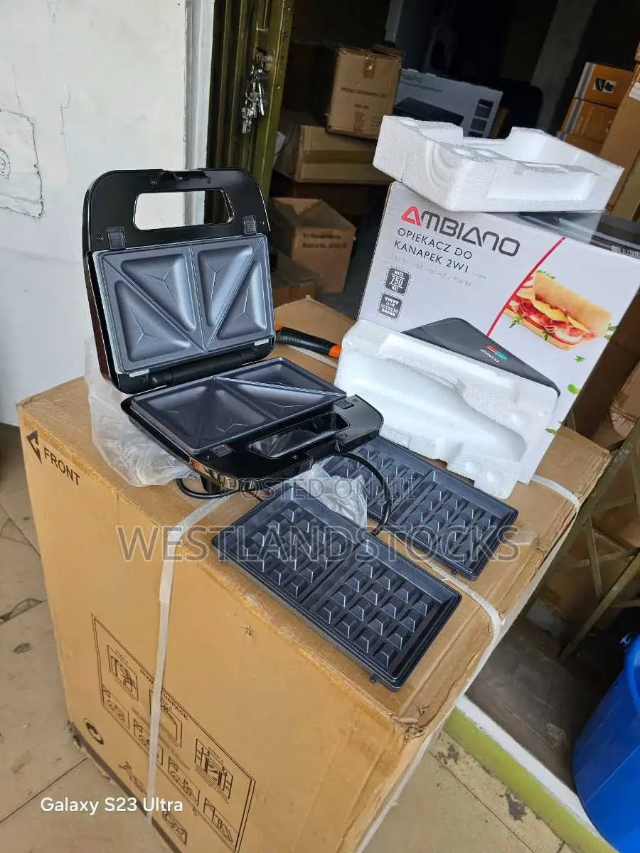 Ambiano 2-in-1 Sandwich Maker and Belgian Waffle Iron. Gt-Sf-Sm-01